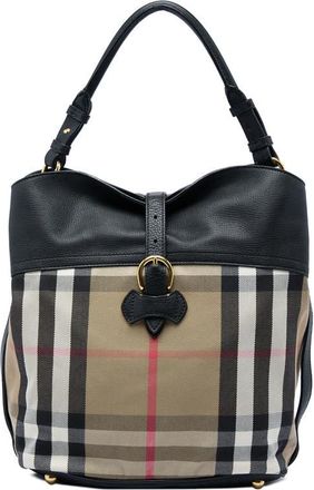 Burberry Pre-owned Burberry Medium Mega Check Canvas and Leather Sycamore Hobo Ladies DA47GK4CNQ9E4ZVI