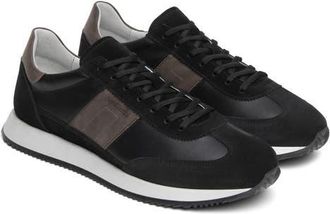 Nero Giardini Retro Leather Lace Up Sneaker in Black at Nordstrom, Size 43