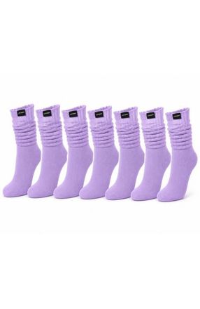 Lechery 7-Pack Scrunch Slouchy Retro Boot Gym Sports Socks in Lilac at Nordstrom