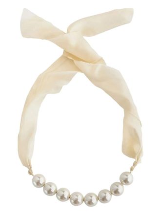 Forte_Forte ribbon necklace - women - Polyester - One Size - White