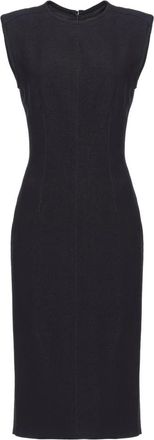 Pinko Mouwtjesloze Viscose Cady Jurk - Dames - Casual kleedjes - Zwart - L - Leer - Kleedjes