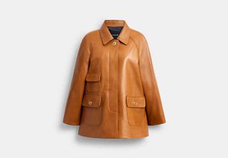 Coach Turnlock Leather Swing Coat