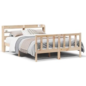 Berkfield Home Bed Frame without Mattress 150x200 cm King Size Solid Wood Pine in Light Brown