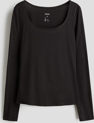 H&M Warming Langarmshirt in Slim Fit - Brown