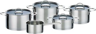 GSW Gsw Elegance - Bater&iacute;a De Cocina 9 Piezas En Acero Inoxidable - Apta Para Todo Tipo De Fuegos, Incluida Inducci&oacute;n