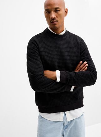Le 31 Mens Embossed geo sweatshirt