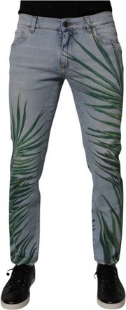 Dolce & Gabbana Leaf Cotton Classic Denim Jeans - Heren - Slim Fit Jeans - Blauw - M - Denim - Jeans