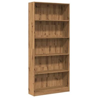 Berkfield Home Bookcase Artisian Oak 80x24x176 cm Engineered Wood in Brown | Size: 80 x 24 x 176 cm