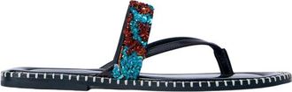 Dries Van Noten Sandalen van leer met sierstiksels en versieringen - Dames - Slippers - Veelkleurig - 37 EU - Leer - Schoenen