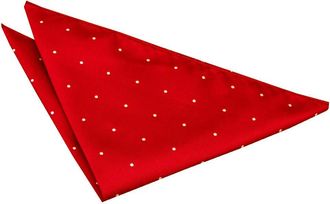 DQT Men Red Solid Plain Stripe Floral Paisley Polka Dot Pocket Square - Pin Dot Dark Red