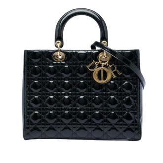 Dior Pre-owned Lady Dior Handtas - Dames - Pre-owned - Zwart - Maat: ONE Size Leer