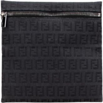 Fendi Pre-owned Clutches, female, Black, Size: ONE SIZE Pre-owned Canvas Pouch