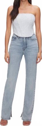Good American Womens Good Boy Jeans In Light Denim