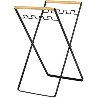OEM Soporte Plegable De Hierro Para Bolsas De Basura, Port&aacute;til Y Pr&aacute;ctico, Multifuncional Para Camping, Jard&iacute;n Y Lavander&iacute;a (negro) - Crezuo