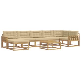 vidaXL Conjunto De Sof&aacute;s De Exterior 8 Pcs Y Beige Vidaxl