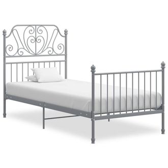 Berkfield Home Bed Frame Grey Metal 100x200 cm
