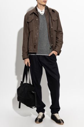 Eleventy Insulated Jacket With Pockets, Mens, Brown