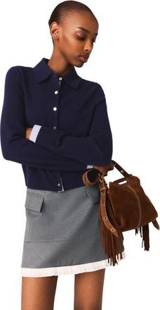 Maje A-line poplin skirt with band in Grey at Nordstrom, Size 36 Eu