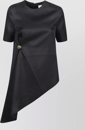 Loulou Studio madea draped asymmetric top short sleeves