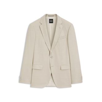 BOSS Slim-fit jacket in virgin-wool serge