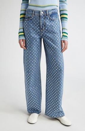 Monse Studded Wide Leg Jeans in Indigo at Nordstrom Rack, Size 10