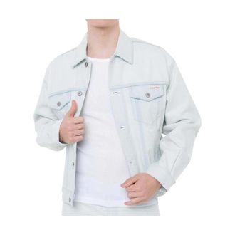 Calvin Klein Jeans 90s Denim Trucker Jacket - Heren - Spijkerjassen - Blauw - M - Denim - Jassen