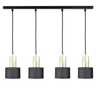 Netlighting Luce Bar Pendant Ceiling Light Black Gold 100cm 4x E27