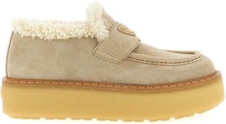 Prada Beige Suede Loafers
