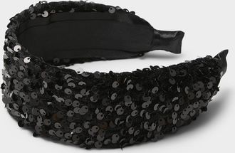 Simons Womens Dark shimmery sequin headband