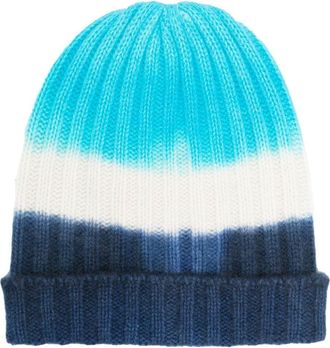 The Elder Statesman chunky ribbed-knit cashmere beanie - men - Cashmere - One Size - Blue