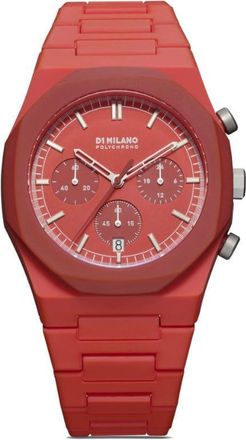 D1 Milano Polychrono 40.5mm - unisex - stainless steel/Polycarbonite/Mineral Glass - One Size - Red