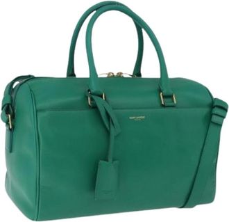 Saint Laurent Pre-owned Vintage Boston Bag - Dames - Vintage Weekendtas - Groen - ONE Size - Leer - Vintage