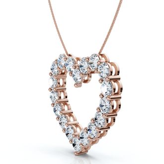 Pompeii3 5Ct Diamond Heart Pendant 14k Gold Lab Grown 1 1/5 Tall 18 Necklace Size: 1 1/5