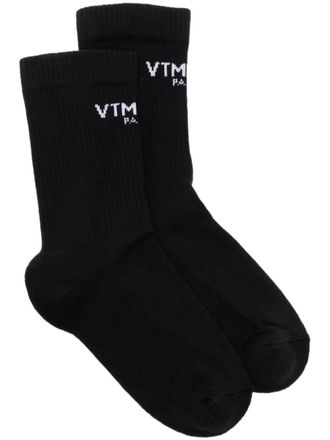 VTMNTS Sokken met intarsia logo - Zwart