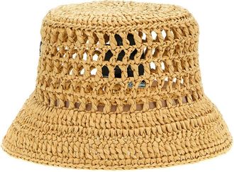 Prada Natural Crochet Logo Bucket Hat