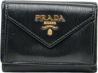 Prada Black Leather Wallet (Tri-Fold) (Pre-Owned)