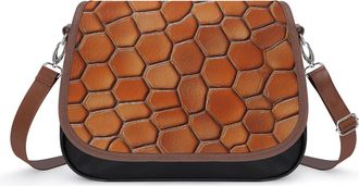 Generic Hexagonal Skin Pattern Crossbody Bags for Women Fashion Leather Shoulder Handbags With Adjustable Strap