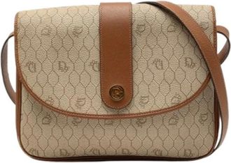 Dior Pre-owned Canvas Crossbody Bag - Dames - Vintage Schoudertas - Beige - ONE Size - Leer - Vintage