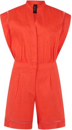 Marc Cain Linnen Blend Jumpsuit - Dames - Playsuits - Rood - S - Linnen - Jumpsuits & Playsuits