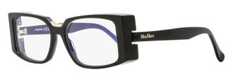 Max Mara Womens Rectangular Blue Block Eyeglasses MM5157-B 001 Black/Gold 54mm