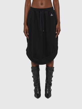 Vivienne Westwood Gonna midi in cotone con vita a coulisse e logo Orb ricamato