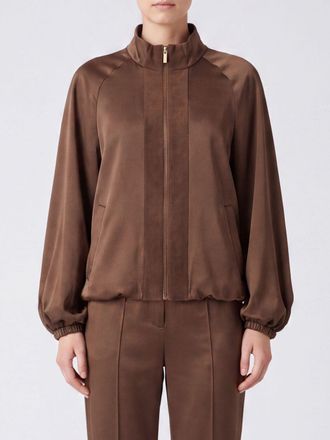 Twinset Cropped Polyester Bomber Jacket with Balloon Sleeves