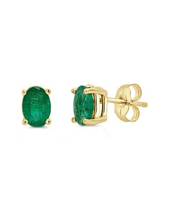 Sabrina Designs 14K 0.93 Ct. Tw. Emerald Oval Earrings