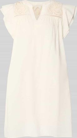 robe l&eacute;g&egrave;re Relaxed Fit Minikleid mit Loch-Stickerei in Offwhite, Gr&ouml;&szlig;e 34