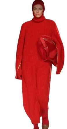 Max Mara Red Alpaca Wool Blend Bag