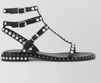 Ash ankle strap sandals flat sole studs