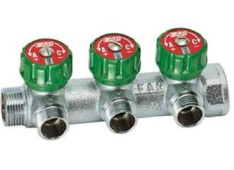Far Far - Colector Modular Cromado Con 3 Salidas De 1/2 Cabeza Plana 3822 De 1/2 3/4