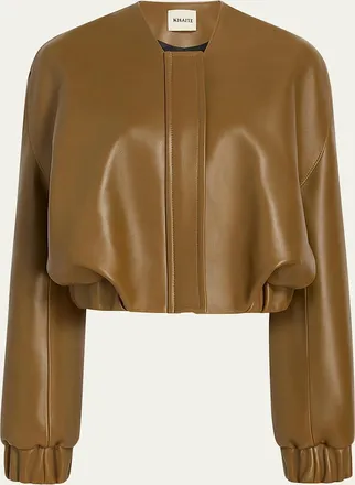 Khaite Cordan Leather Bubble Jacket