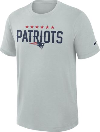 Nike New England Patriots Rivalries Collection Slub Nike Mens Dri-FIT NFL T-Shirt in Grey | 034907R8K-C8Q