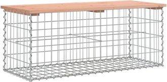 vidaXL Vidaxl - Banco jardín diseño gaviones madera abeto Douglas 103x44x42 cm